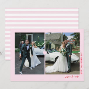 Heart Duo Rosa Valentine's day Photo Card Julkort