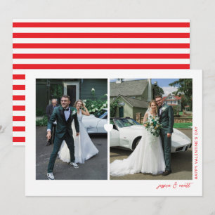 Heart Duo Vit Alla hjärtans dag Fotokort Julkort