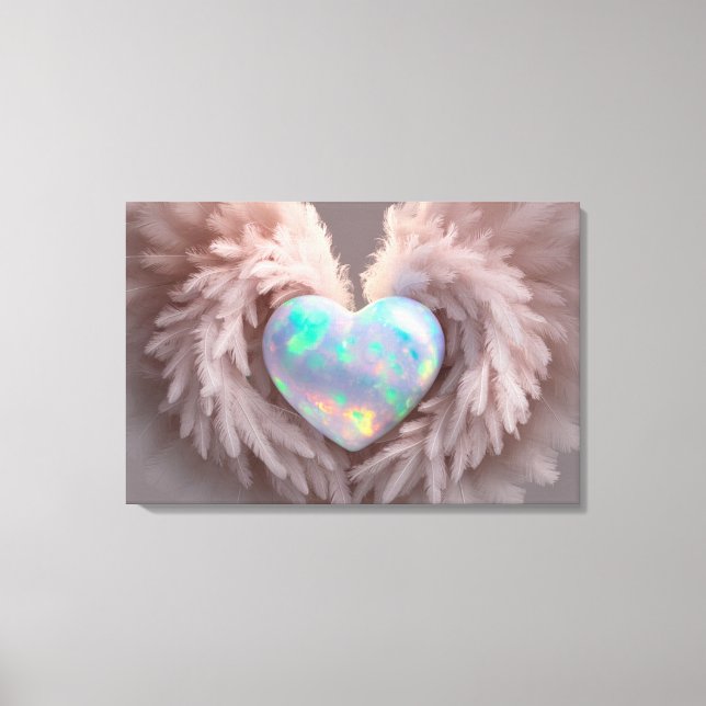 *~* Heart Dusty Ro Angel Vingar AP78 Opal Canvastryck (Framsida)