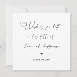 Heart Embellished Love and Happiness Wedding Kort