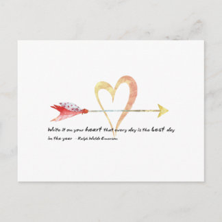 Heart Emerson-citat Vykort