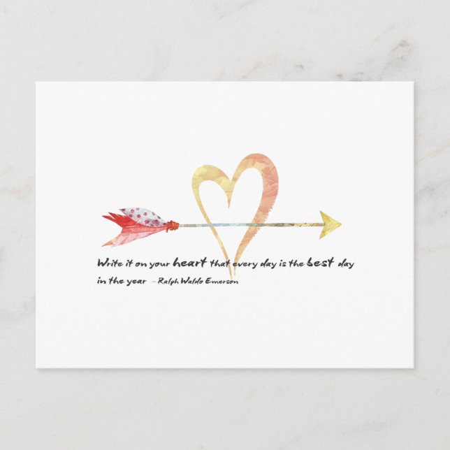 Heart Emerson-citat Vykort (Framsida)