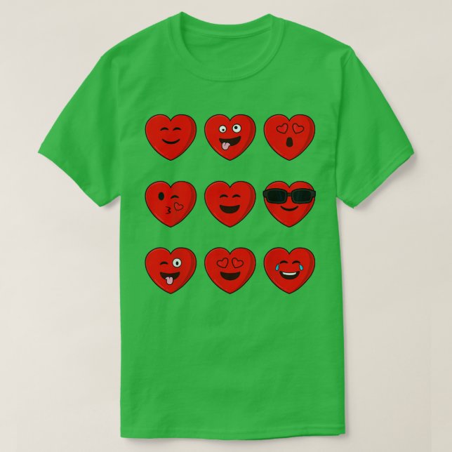 Heart Emojis Valentines day Emoticons T Shirt (Design framsida)