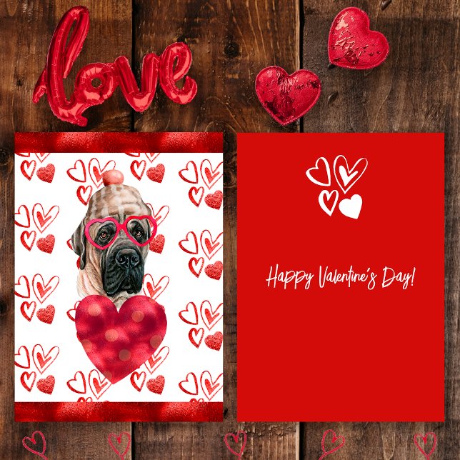 Heart English Mastiff Hund älskare Valentine Gift Julkort (Skapare uppladdad)