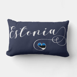 Heart Estland Pillow, Estniska Flagga Lumbarkudde
