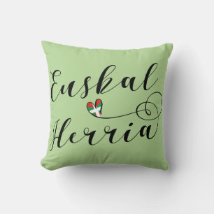 Heart Euskal Herria Pillow, Baskiska Flagga Kudde