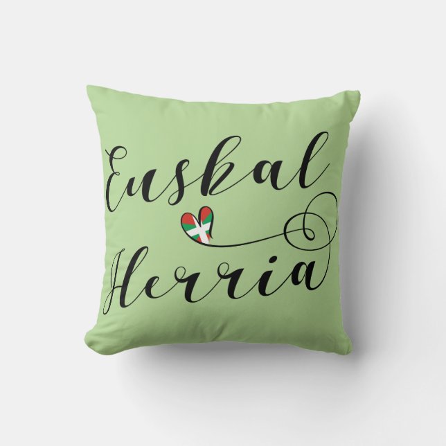 Heart Euskal Herria Pillow, Baskiska Flagga Kudde (Framsida)