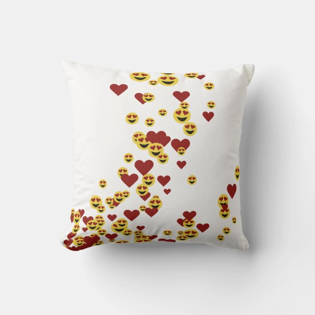 Heart Eye Emoji Throw Pillow Kudde (Framsida)