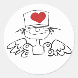 Heart Fairy Sticky-etikett Runt Klistermärke