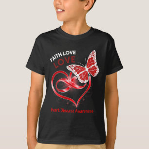 Heart Faith Hope Kärlek Heart Disease Awareness T Shirt