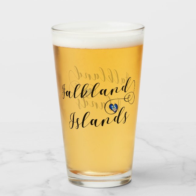 Heart Falklandsöarna Flagga, Falklandsöarna Glaskopp (Baksida fylld)