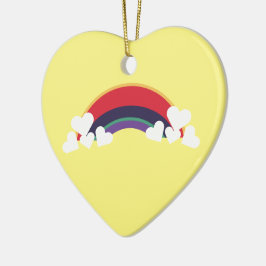♥ Heart färgad bunt Rainbow Färg Regenbogen Herz Julgransprydnad Keramik