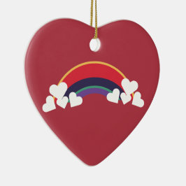 ♥ Heart färgad bunt Rainbow Färg Regenbogen Herz Julgransprydnad Keramik