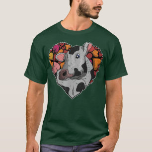 Heart Farm Animal Lover Farmer Cow T Shirt