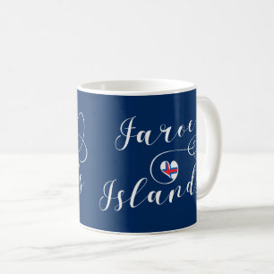 Heart Färöarna Flagga, Färöarna Kaffemugg