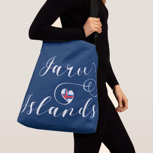 Heart Faroe Islands Flagga, Färöarna Axelväska (Närbild)