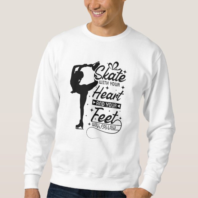 Heart Figur Skating Lång Ärmad Tröja (Framsida)