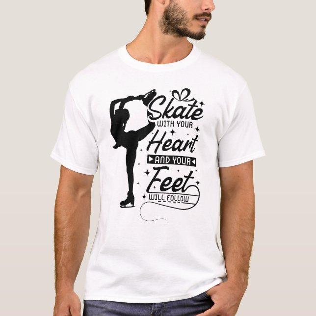 Heart Figur Skating T Shirt (Framsida)