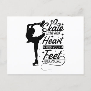 Heart Figur Skating Vykort