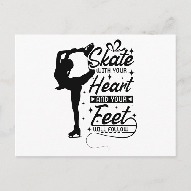 Heart Figur Skating Vykort (Framsida)