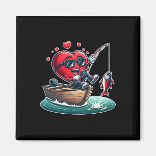 Heart Fishing Valentines day Manar Womens Boys Gir Magnet