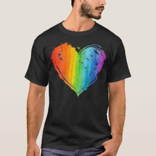 Heart-Flagga för Heart-Lesbisk för HGBT Gay T Shirt
