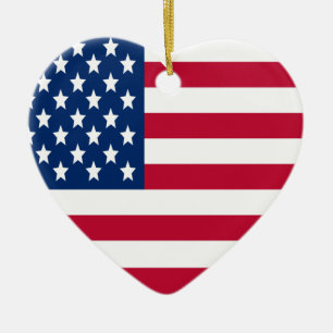 Heart-Flagga Patriotic Ornament