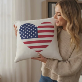 Heart Flagga USA Pillow Kudde