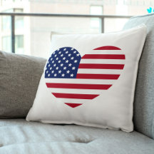 Heart Flagga USA Pillow