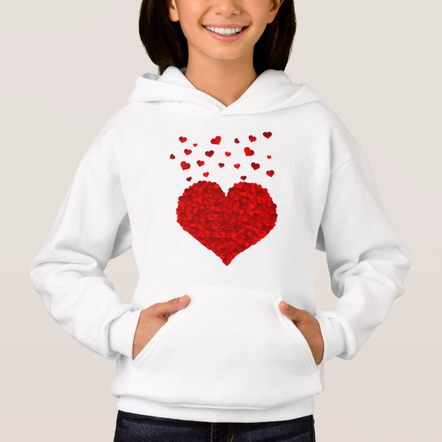 Heart Flickans Pullover Hoodie T Shirt (Framsida)