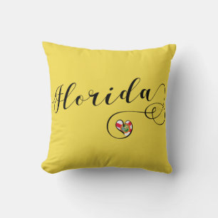 Heart Florida Pillow, Miami Floridian Kudde