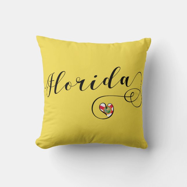 Heart Florida Pillow, Miami Floridian Kudde (Framsida)