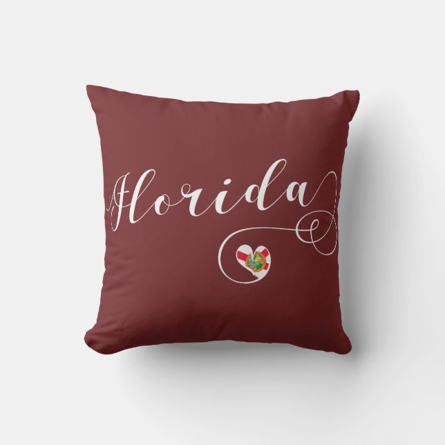 Heart Florida Pillow, Miami Floridian Kudde (Framsida)