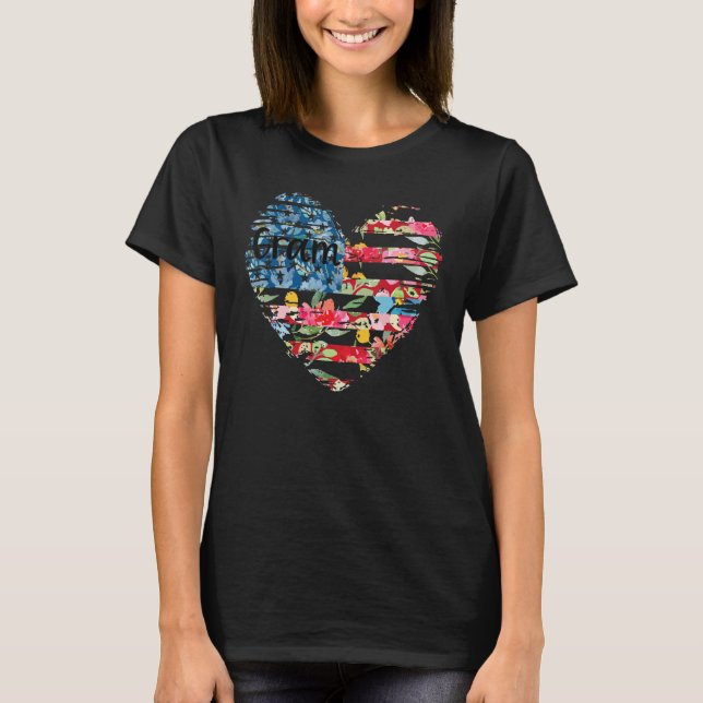 Heart Flower Flag Gram T Shirt (Framsida)