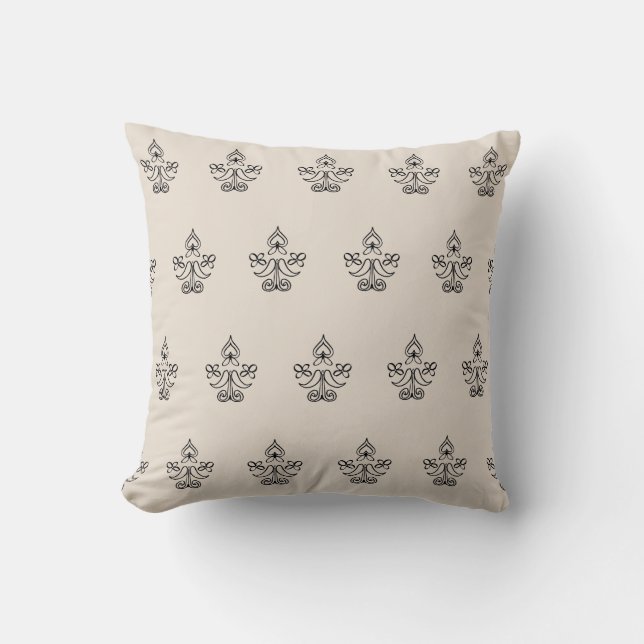 Heart Flower Motif Mönster Dekorativ kudde (Framsida)