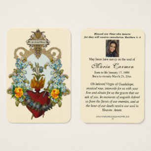 Heart Flowers Guadalupe Mexico Funeral Visitkort