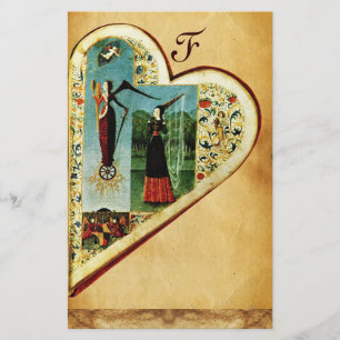 HEART FORTUNE OCH KÄRLEK ALLEGORY Valentine Day Brevpapper
