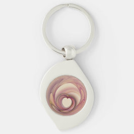 Heart Fractal metall Swirl Silverfärgad Nyckelring