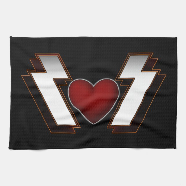Heart från tungt Metall Kökshandduk (Horisontell)