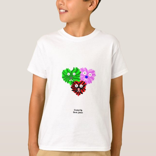 Heart Fuzzies Boys White Basic T Shirt (Framsida)