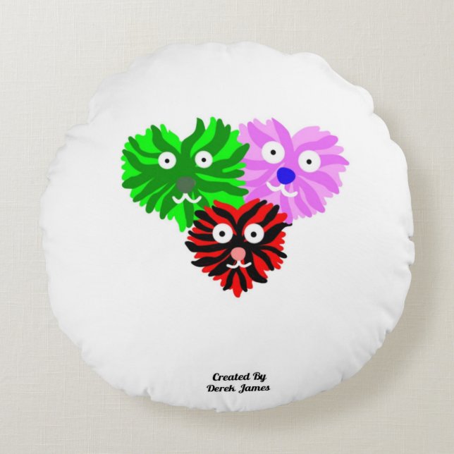 Heart Fuzzies Round Dekorativ kudde (Framsidan)