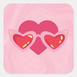 Heart Fyrkantigt Klistermärke