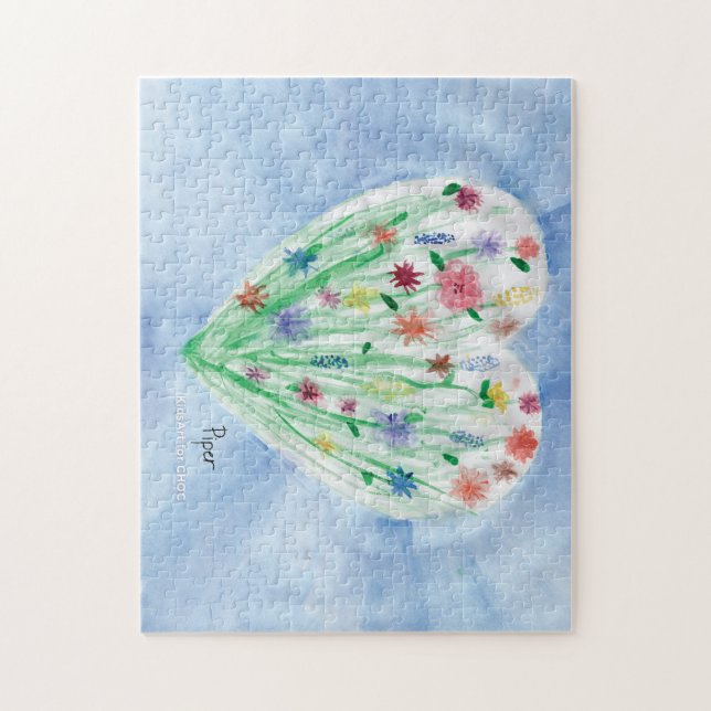 Heart Garden - KidsArt för CHOC Jigszle Puzzle Pussel (Vertikal)