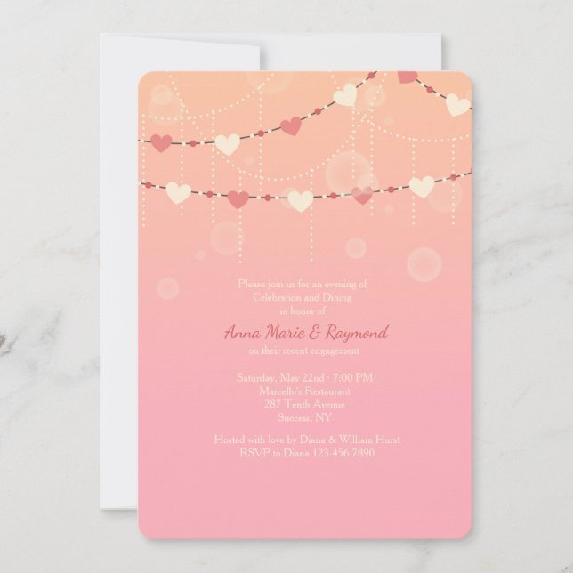 Heart Garland-inbjudan Inbjudningar (Framsida)