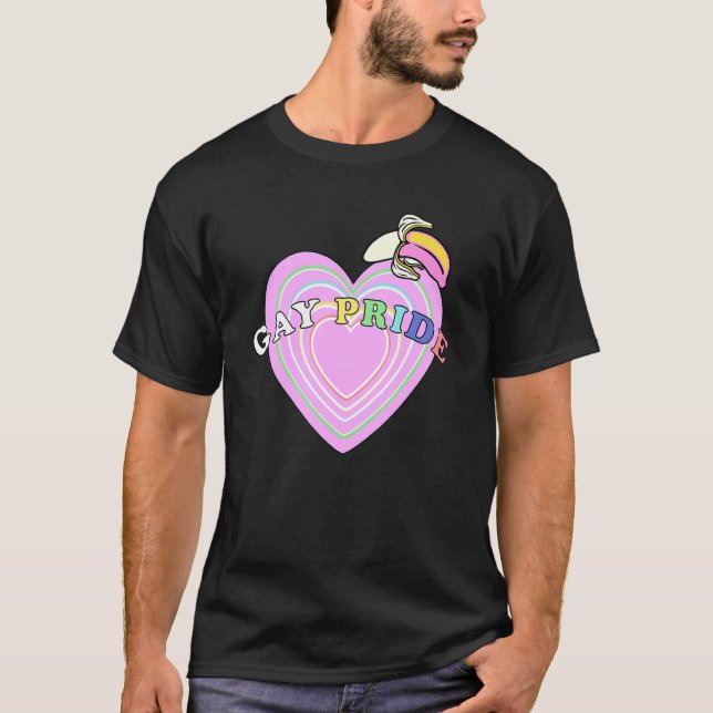 Heart Gay pride Banana Lgbtq+ Parad Queer Lesbisk T Shirt (Framsida)