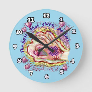 Heart Ge Clock Rund Klocka