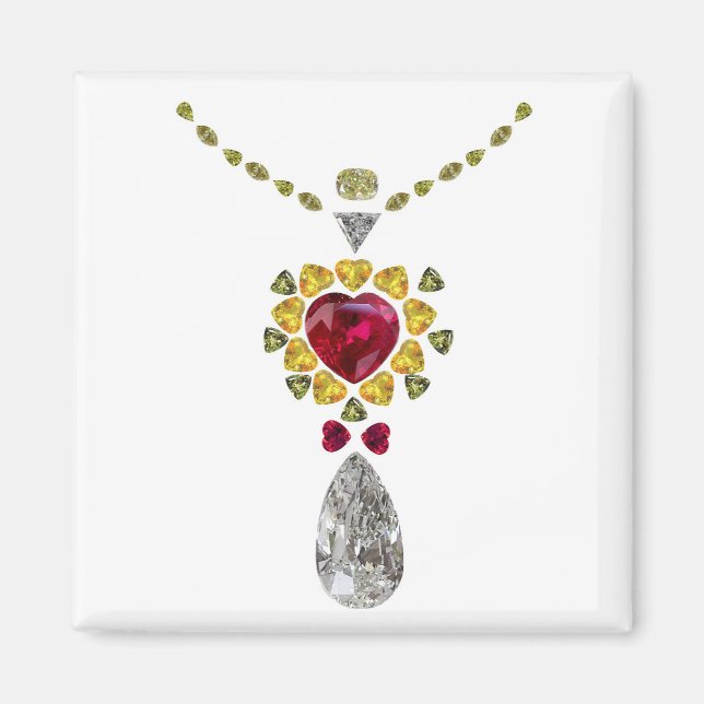 Heart Gemstone Art Magnet (Framsidan)