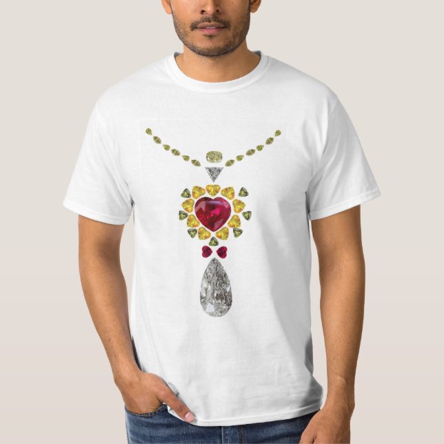 Heart Gemstone Art T Shirt (Framsida)