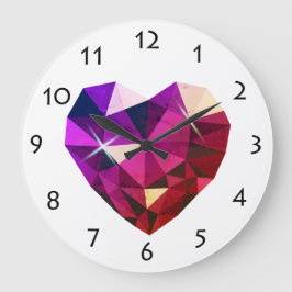 Heart Gemstone Wall Clock Stor Klocka