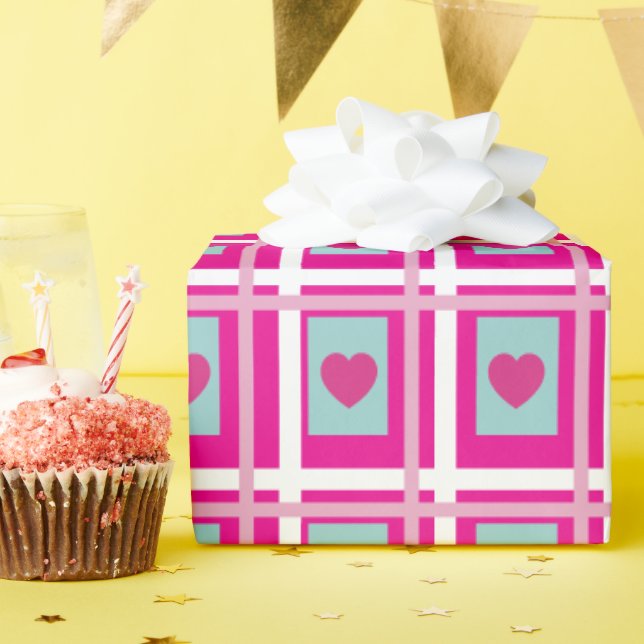 heart gift wrap for girls presentpapper (Födelsedagsfest)